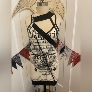 Salvage Med- Black and White Graphic Dress